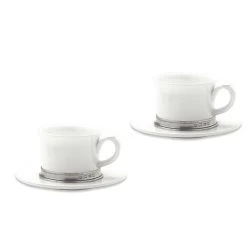 Convivio Cappuccino/Tea Cup With Saucer, Set Of 2