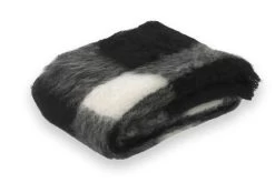 Friesian Plaid Brushed Alpaca Throw - Black/White