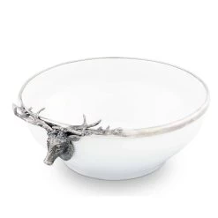 Elk Head Stoneware Bowl, Larger