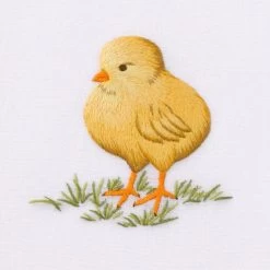 Yellow Chick Embroidered Hand Towel