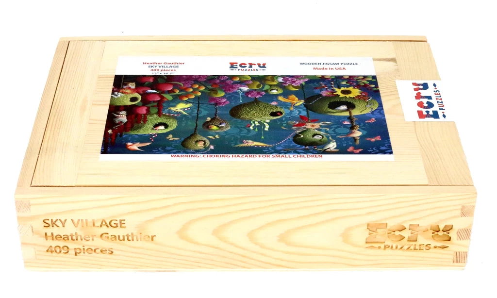 Ecru Puzzles - Heather Gauthier Sky Village Wooden Jigsaw Puzzle 6 Ecru Puzzles - Heather Gauthier Sky Village Wooden Jigsaw Puzzle - Image 6