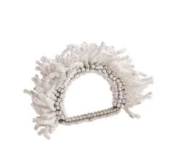 Carnival Napkin Ring In White