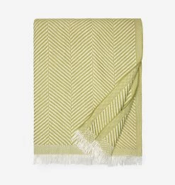 Costa Herringbone Throw -Home Furnishings SFERRA COSTA THROW KIWI SILO v1