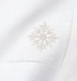 Fiocco Cocktail Napkin Set -Home Furnishings SFERRA FIOCCO COCKTAIL NAPKIN WHITE SILVER TEXTURE 4 V1