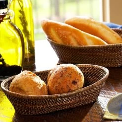 Oval Bread Basket With Scalloped Rim