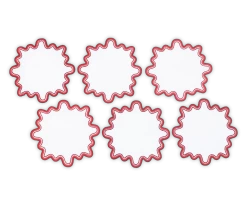 Wave Cocktail Napkin Set -Home Furnishings Wave cocktail Napkin Scarlet