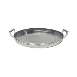 Round Gallery Tray With Handles