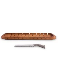 Baguette Board With Antler Pattern Bread Knife