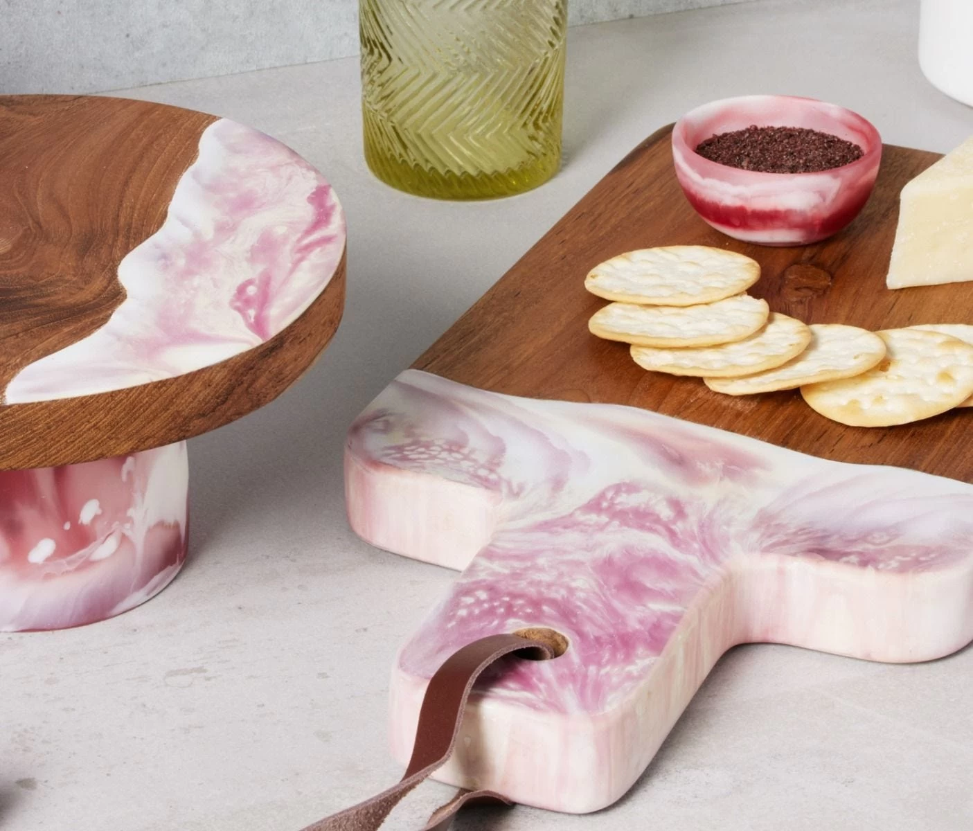 Austin Pink Swirled Teak Serving Board 1 Austin Pink Swirled Teak Serving Board