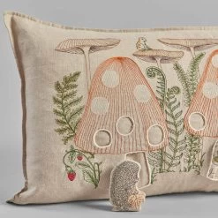 Mushroom Forest Pocket Pillow -Home Furnishings coralandtusk pillow mushroom forest 1detail2