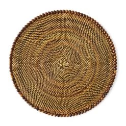 Round Placemat With Dark Walnut Beads