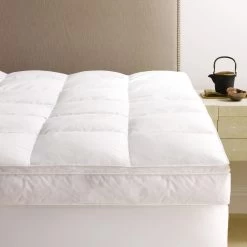 European White Goose Down Pillowtop Featherbed