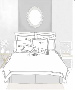 Matteo Coverlet, Duvet Cover, And Shams -Home Furnishings matouk monogram placement 13