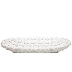 Oval Hand Woven Basket -Home Furnishings oval white 1