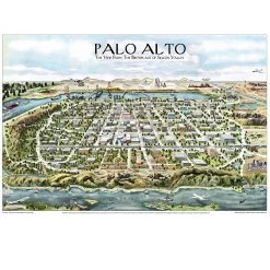 Kirby Scudder Palo Alto Map Wooden Jigsaw Puzzle