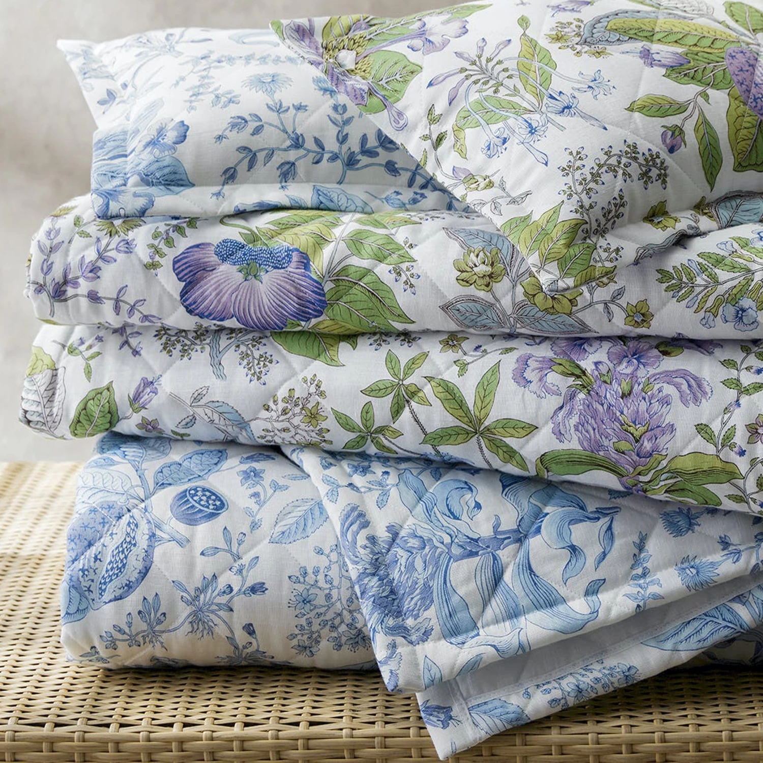 Pomegranate Linen Quilted Coverlets + Shams 1 Pomegranate Linen Quilted Coverlets + Shams