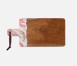Austin Pink Swirled Teak Serving Board 15 Austin Pink Swirled Teak Serving Board -Home Furnishings serausti pnk brlg m0