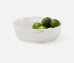Hugo White Swirled Serving Bowls -Home Furnishings serhugo wht smb m0