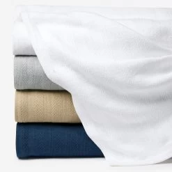 Tavira Tonal Stripe Cotton Blanket