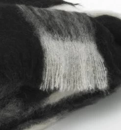 Friesian Plaid Brushed Alpaca Throw - Black/White -Home Furnishings th2 al friesian detail